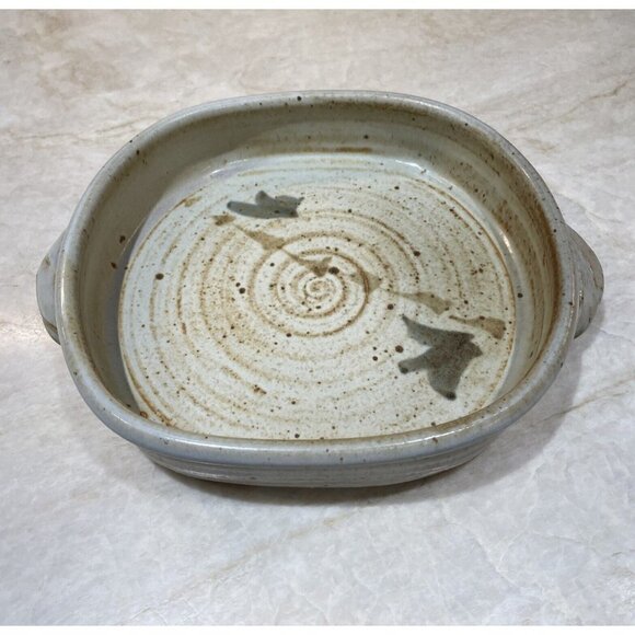 Vintage 90s Handmade Ovenware Decorative Art Pottery, Barbados, Signed - Picture 1 of 11